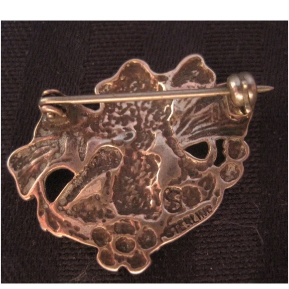 ANTIQUE Art Deco Repoussé Figural Maiden Goddess Fairy Lady STERLING Pin Brooch - Picture 5 of 8